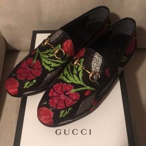 Gucci Jordaan floral brocade loafers